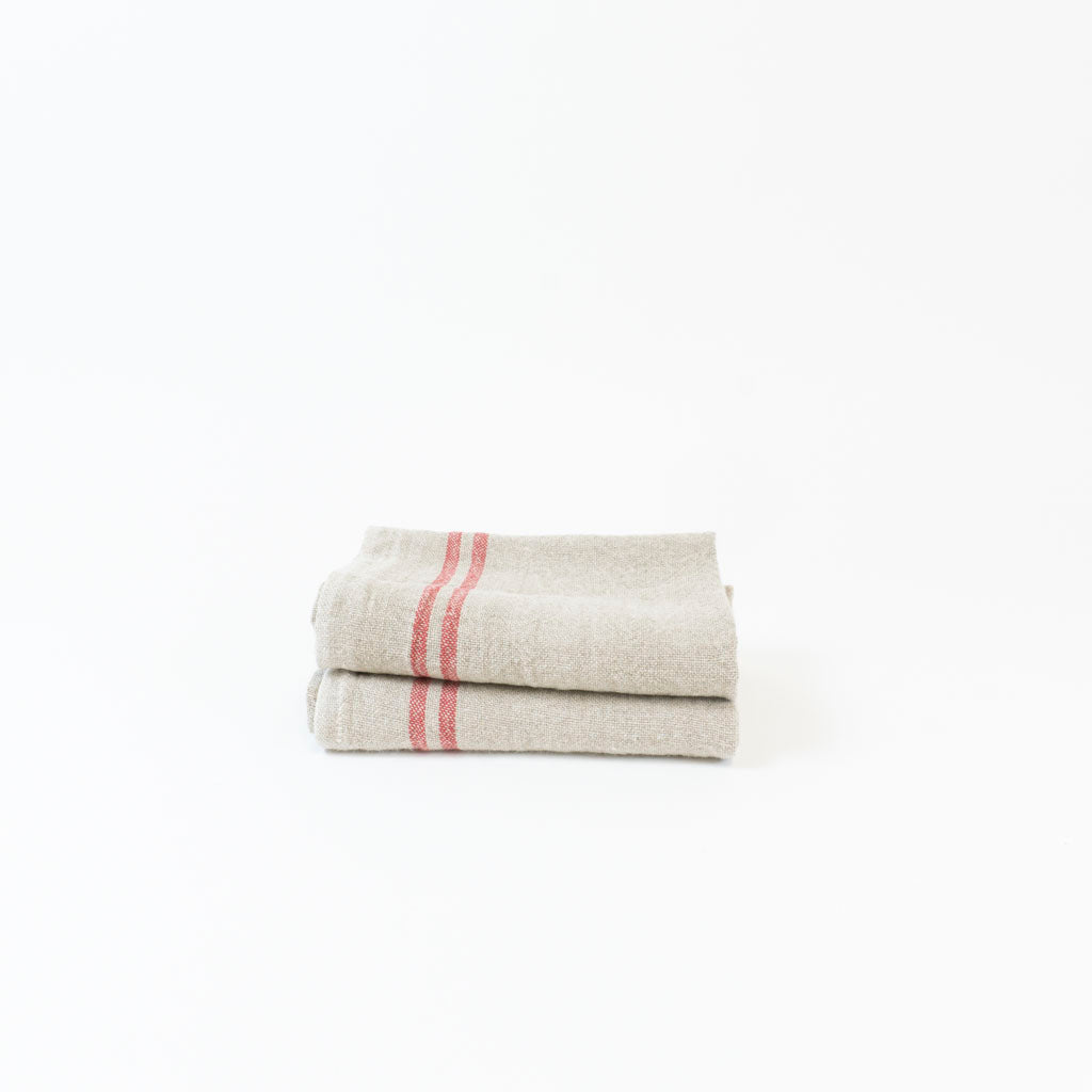 Country Tea Towel | Natural/Rouge