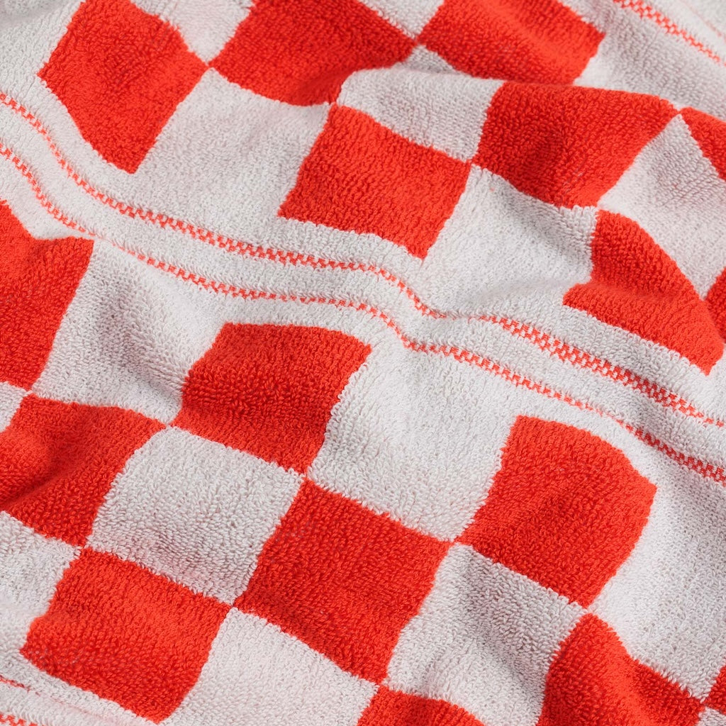 Busby Organic Cotton Pool Towel  |  Cloud & Ranch Red