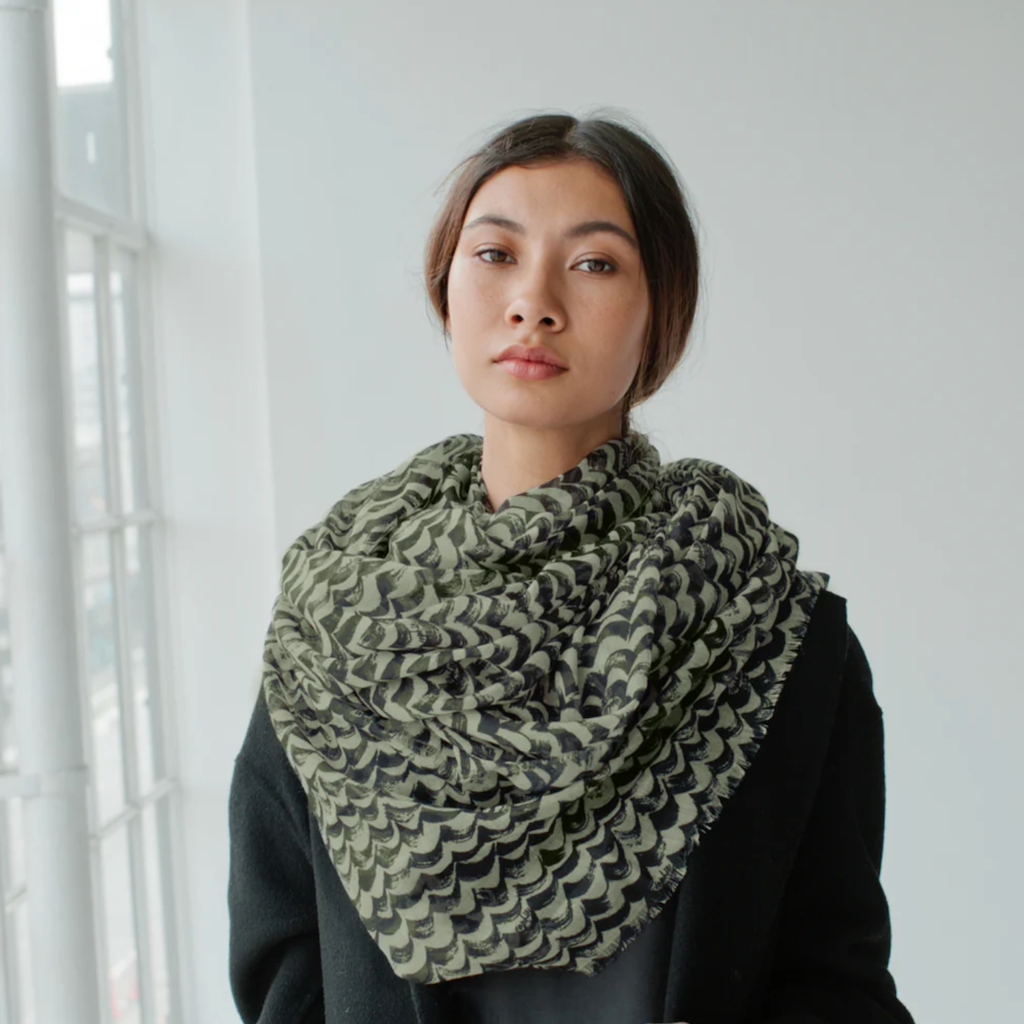 Maxi Scarf | Waves Khaki