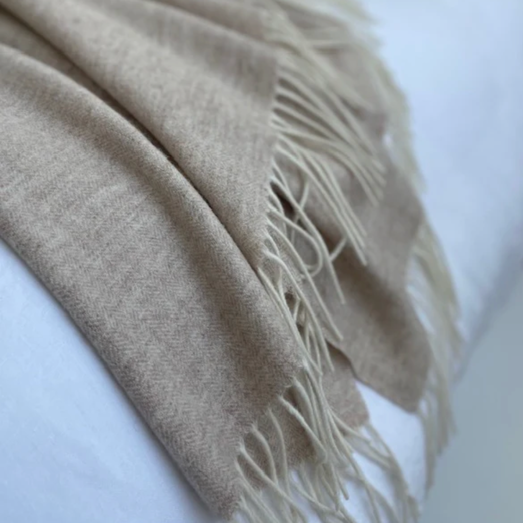 Cashmere/Merino Blanket | Oat Marle